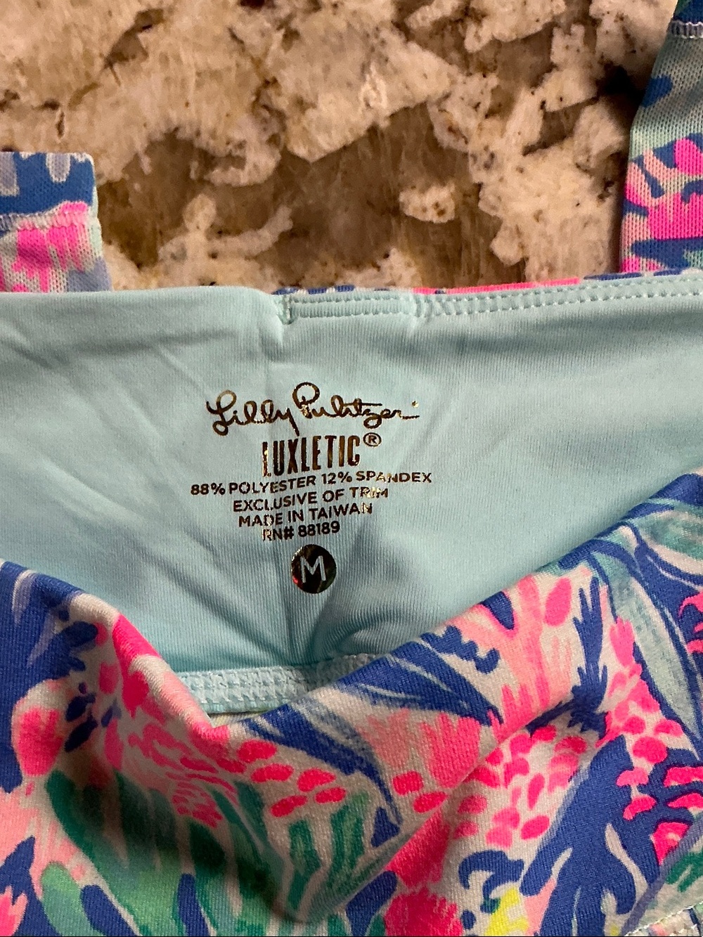 Lilly Pulitzer Multicolor Floral Swim Top in Aqua Pink Blue - Picture 5 of 5